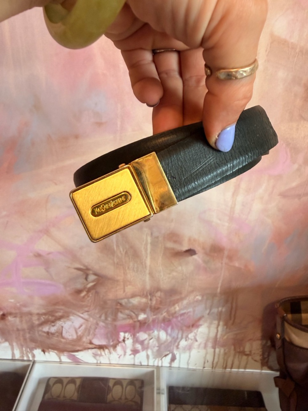 Vintage Yves Saint Laurent Reversible Leather Belt